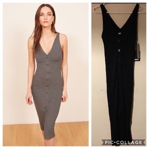 Reformation Nancy Dress-Black